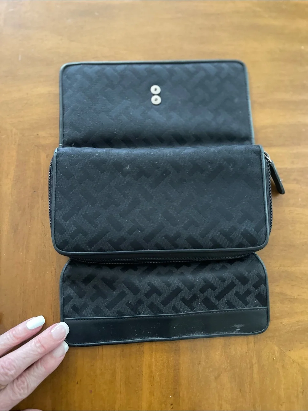 Talbots Black Signature Logo Continental Wallet